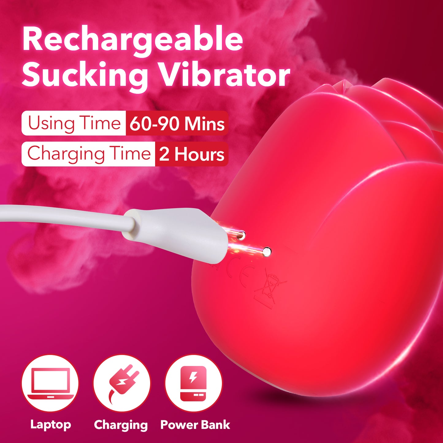 Rose Sucking Vibrator - ISEXSE Nipple & Clit Stimulator with 8 Suction Modes for Women