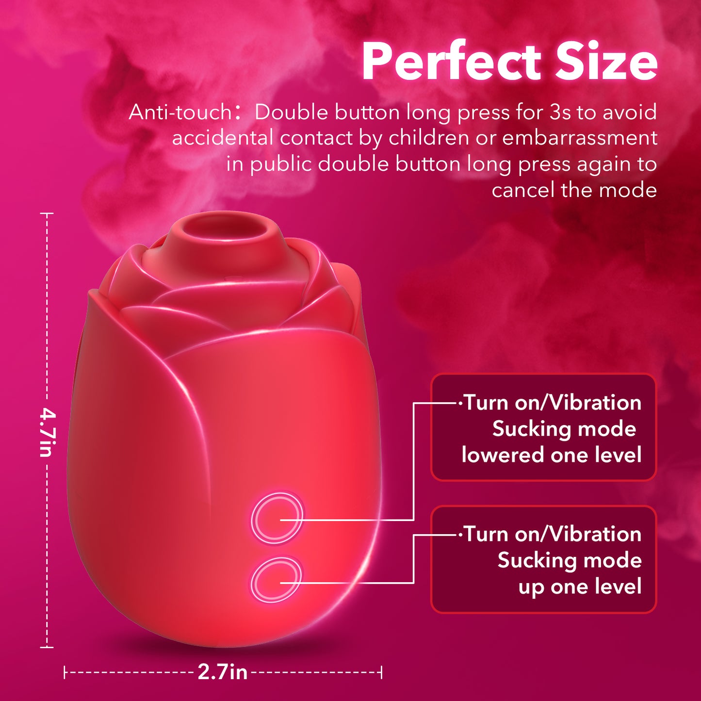 Rose Sucking Vibrator - ISEXSE Nipple & Clit Stimulator with 8 Suction Modes for Women